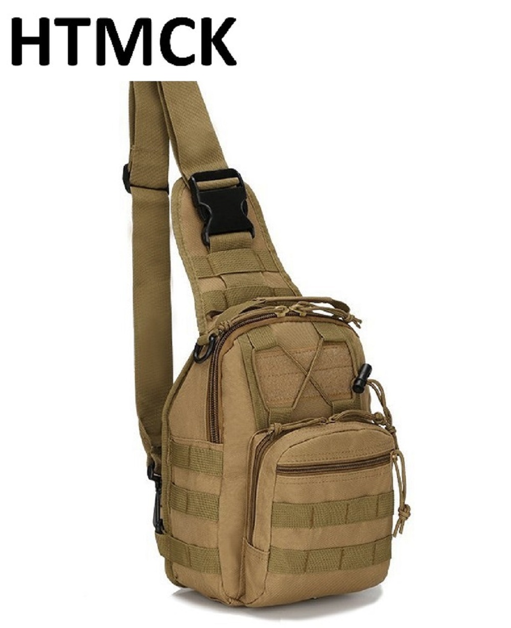 Canvas Backpack Casual - HTMCK 10L 多機能タクティカルチェストスリングバッグ、600Dオックスフォード生地を使用したモッレ対応クロスボディバックパック。アウトドア、ハイキング、キャンプ、旅行に最適。