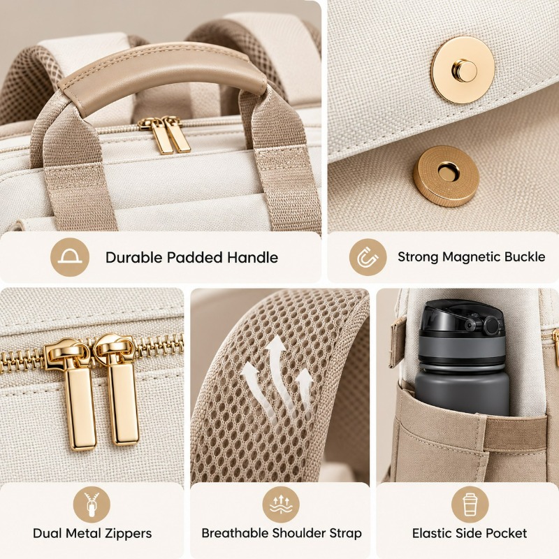 シンプルで女性らしいデザインの、旅行用、ノートパソコン用、大 - Fashion Backpack Women のレビューと価格